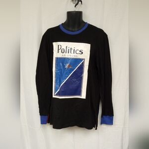 Hudson- Men's T-shirt Long-Sleeve Politics/ Color Black/ New with Tag